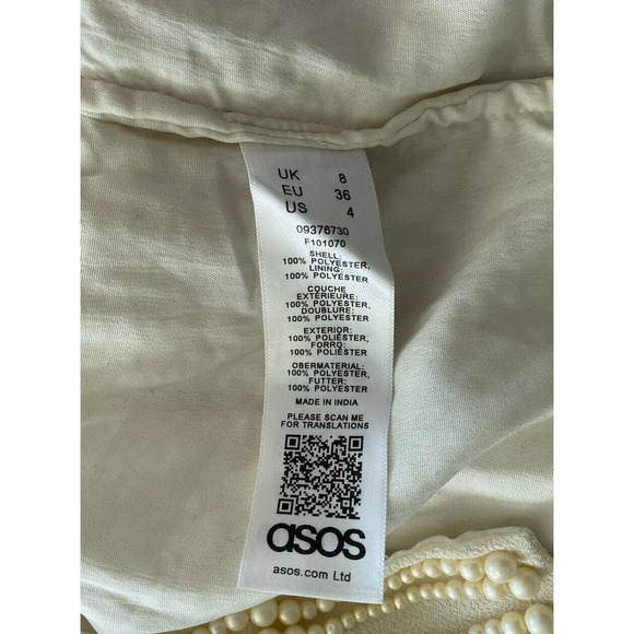 ASOS Edition Embellished Pearl Ivory Midi Skirt UK 8 US 4 NWT - Picture 9 of 10